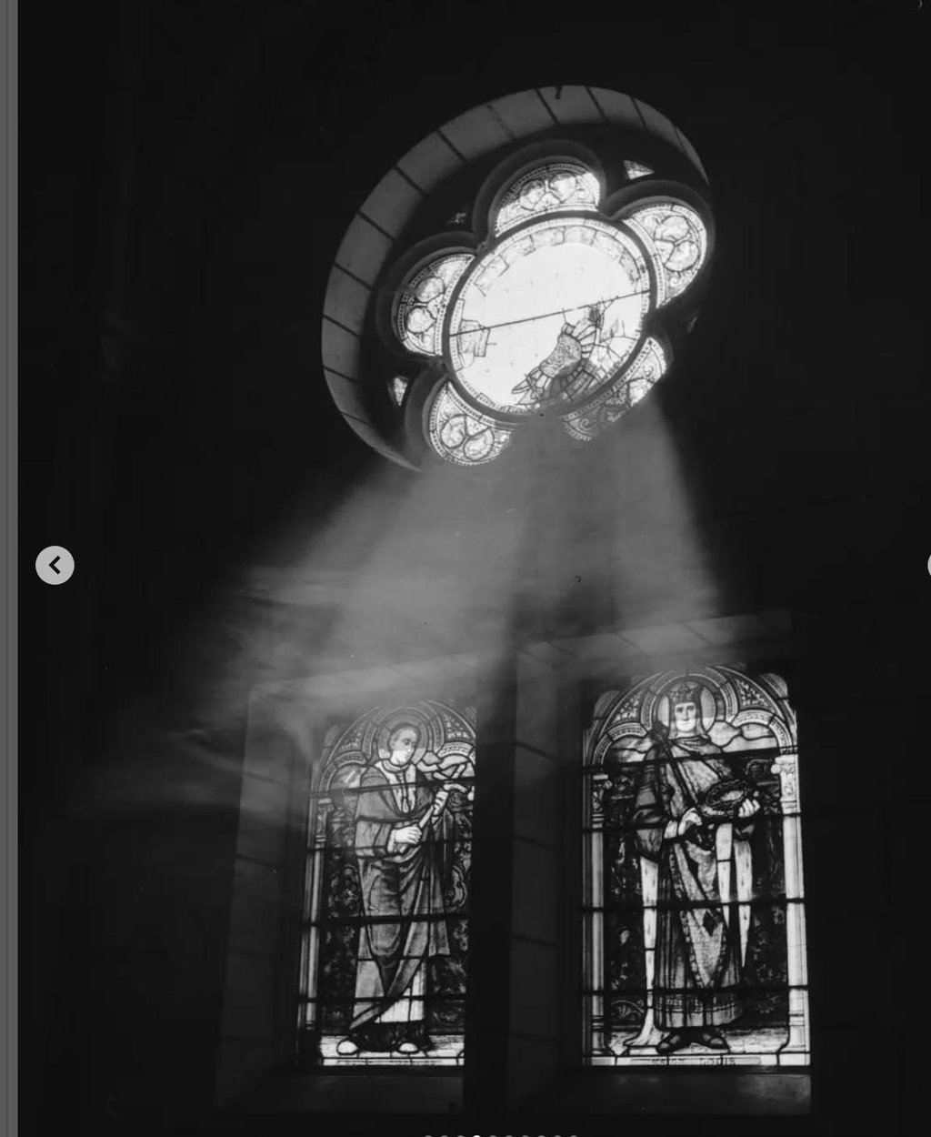 light emitting through stained glass windows to the soul