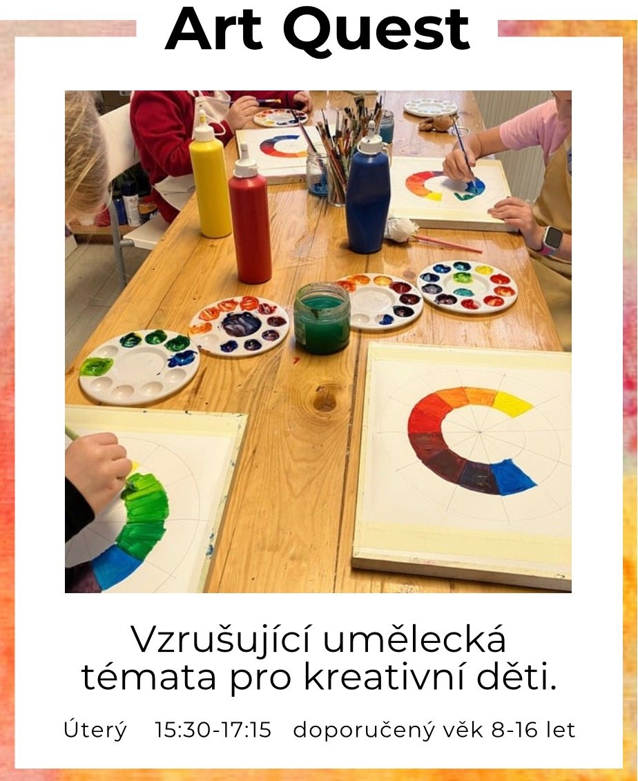 ArtQuest – úterý 15:30–17:15, věk 8–16 let, tematické výtvarné kurzy na 5 týdnů pro děti s Bera Kava