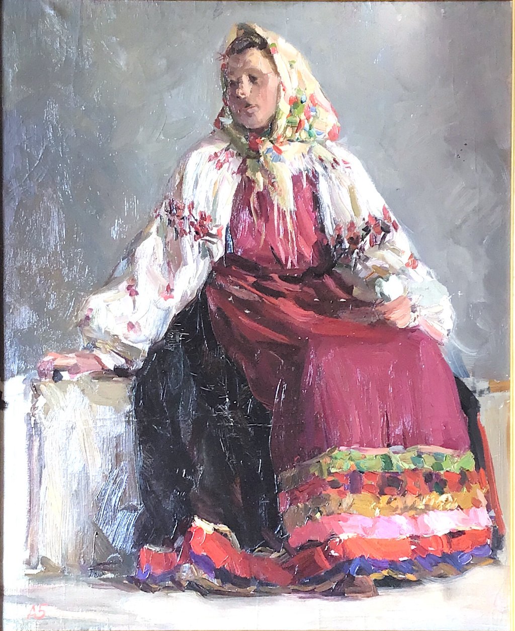 Obra de Boris Vladimirovich Alekseev realizada en 1952. Técnica óleo sobre lienzo. Retrato