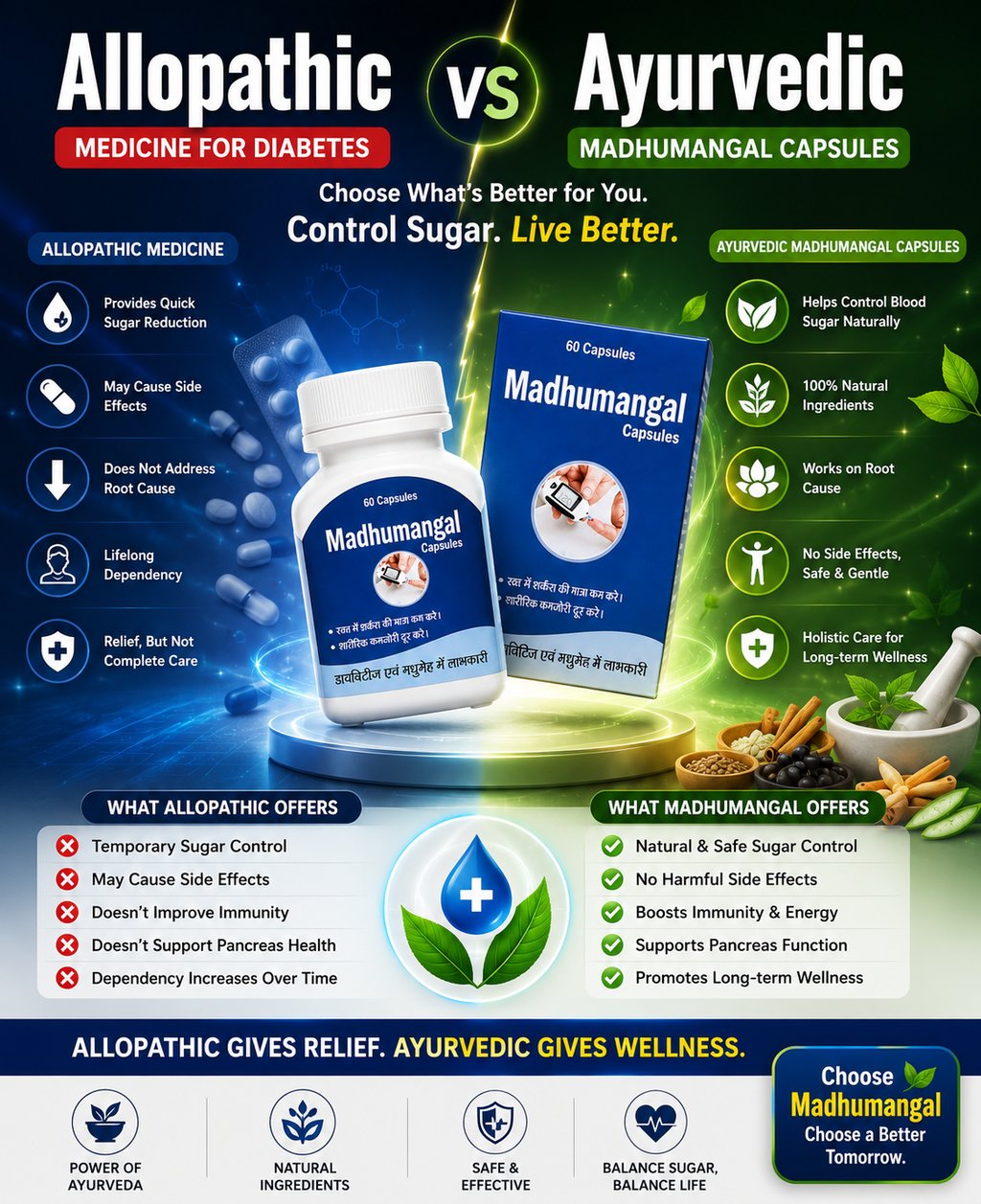 Madhumangal Capsules: Ayurvedic vs Allopathic Medicine for Diabetes: Which One Should You Choose?