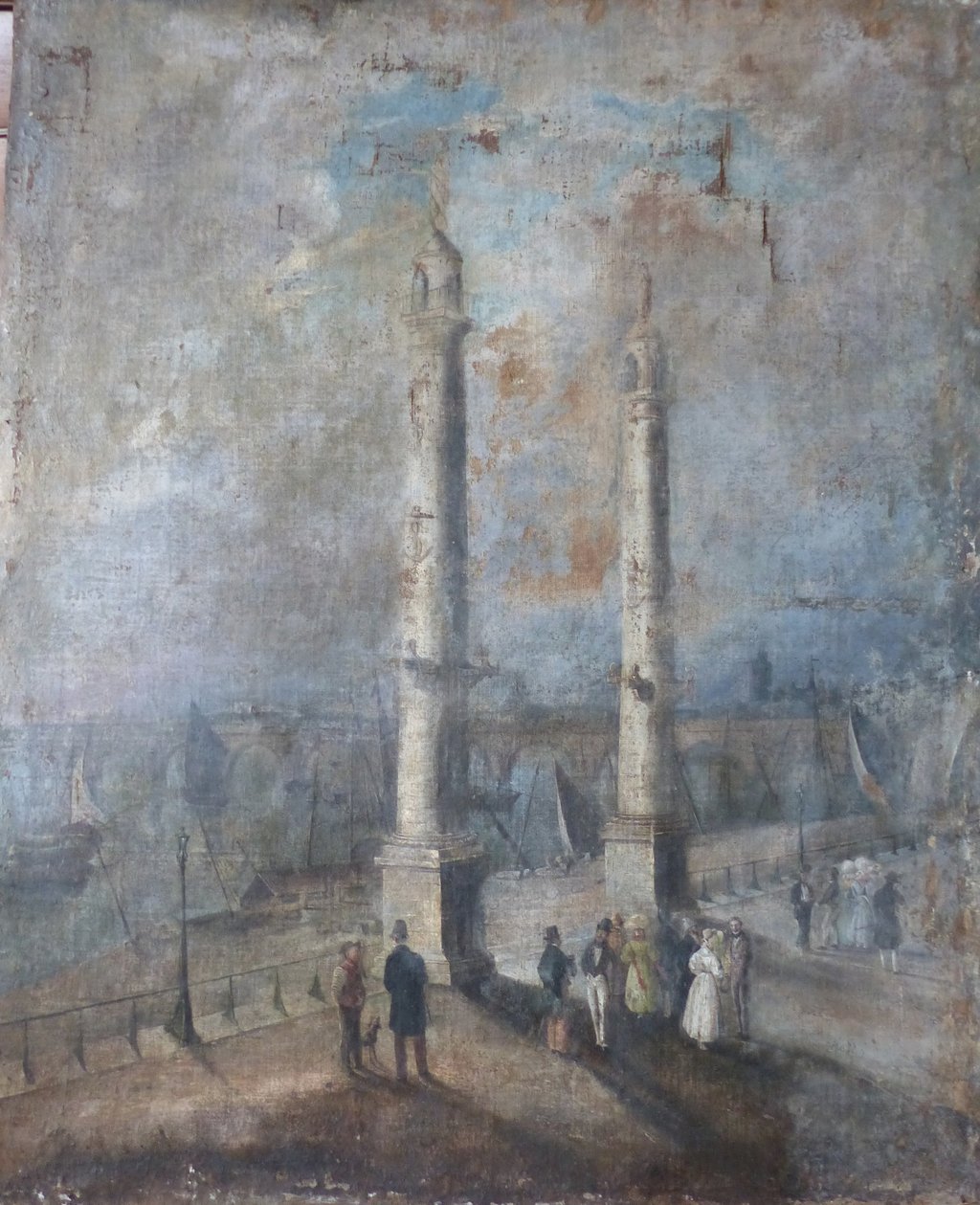 Tableau représentant les colonnes rostrales à Bordeaux (tableau avant restauration)..