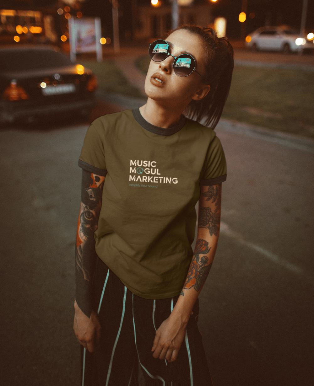 Person wearing music mogul marketing brand