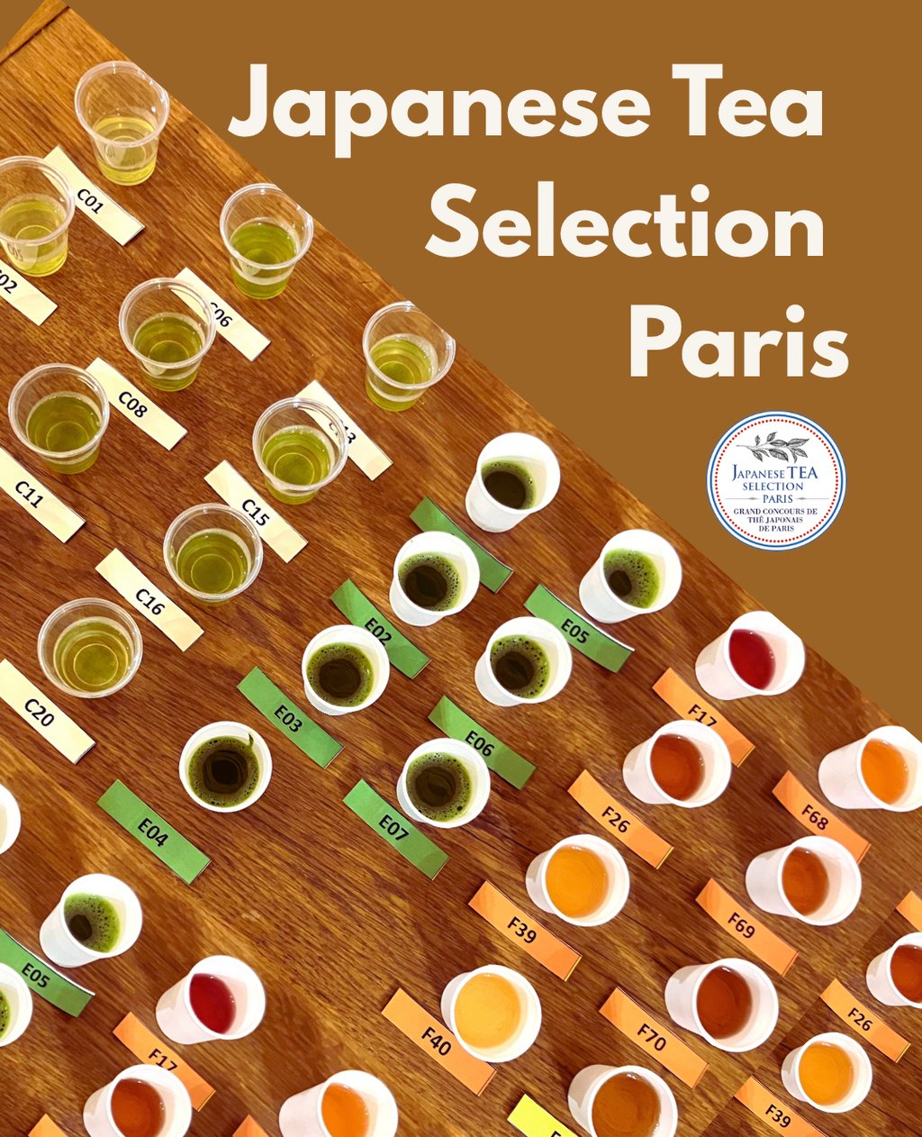 échantillons des thés dégusté pendant la japanese tea selection de Paris