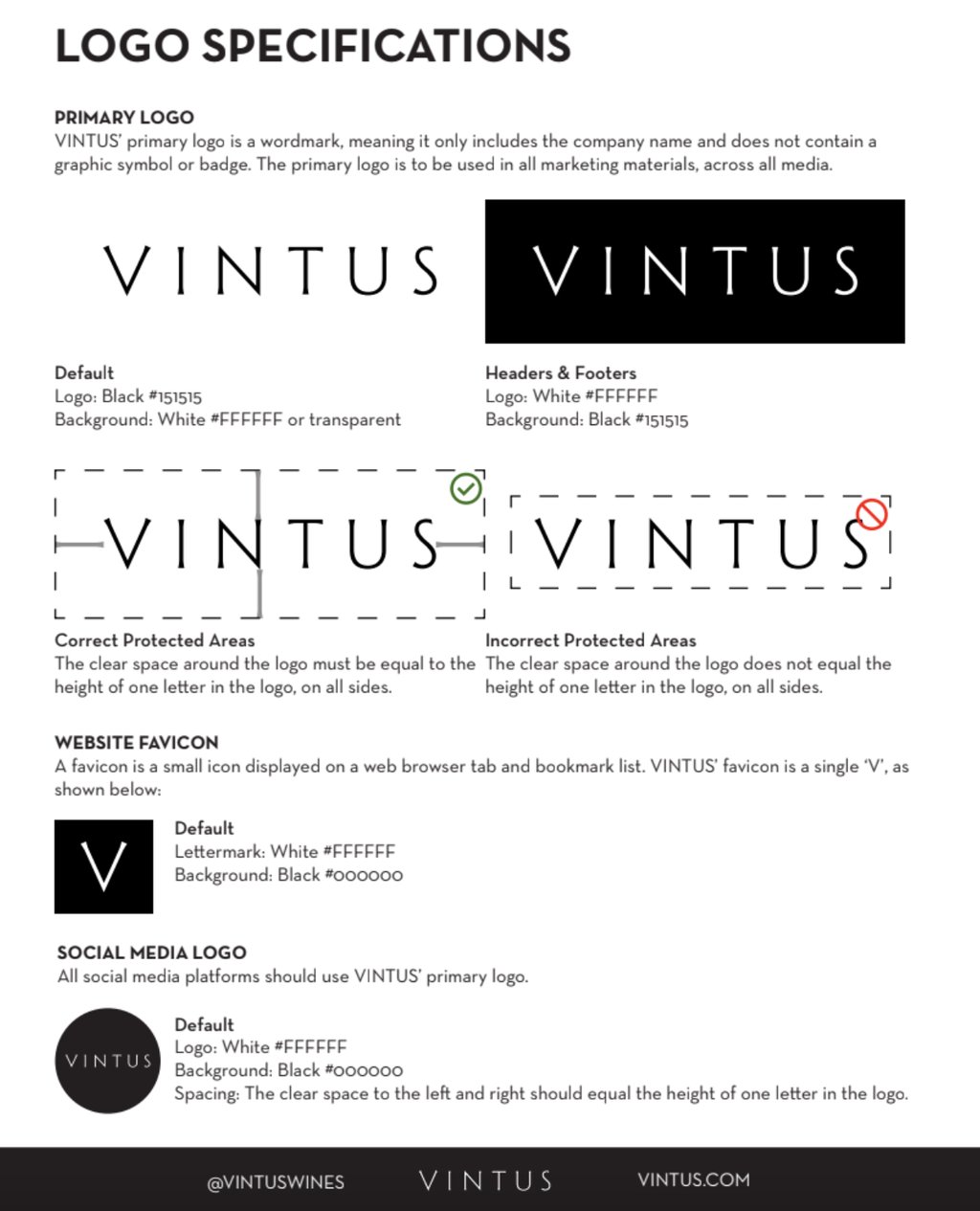 A branding guide I created for VINTUS, a wine importer