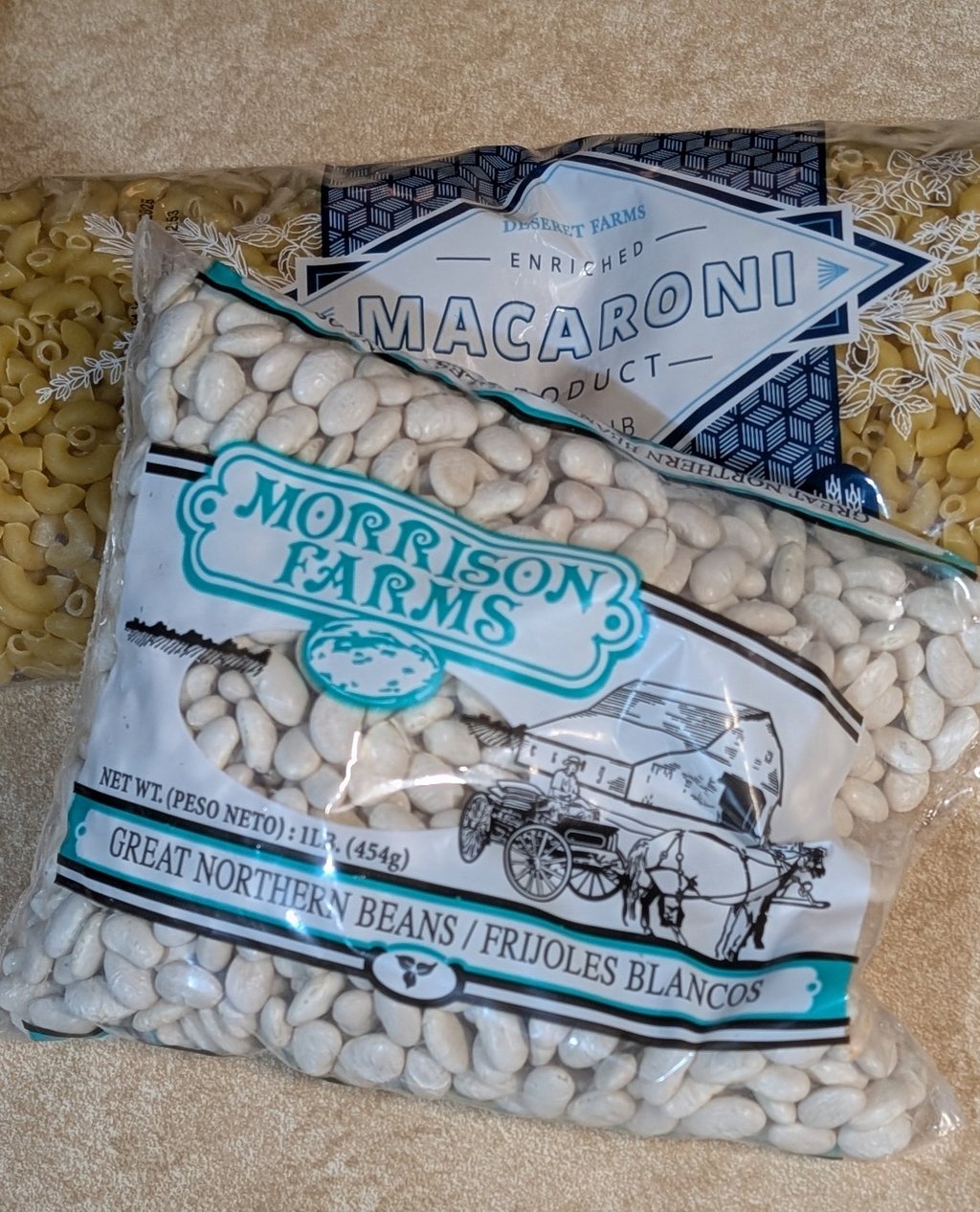 macaroni & dried beans/ pantry staples