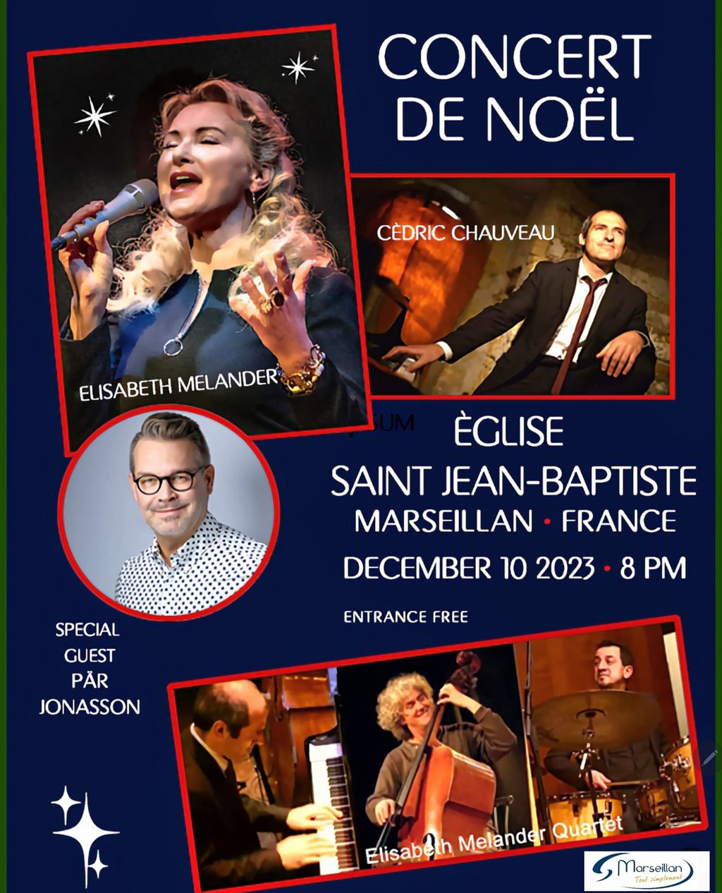 Concert poster Marseillan church