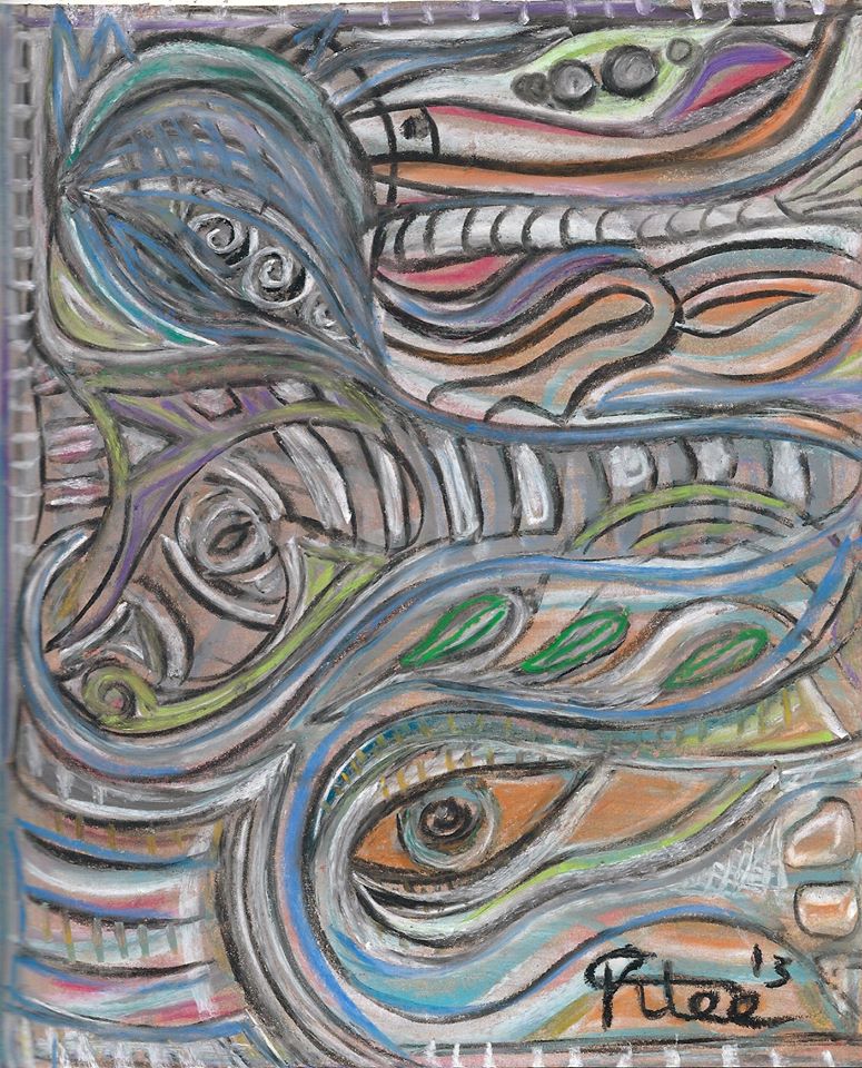 "Flows'' A pastel drawing by Kristina Lee, its size: 30 x 22cm - Drawn: 2013