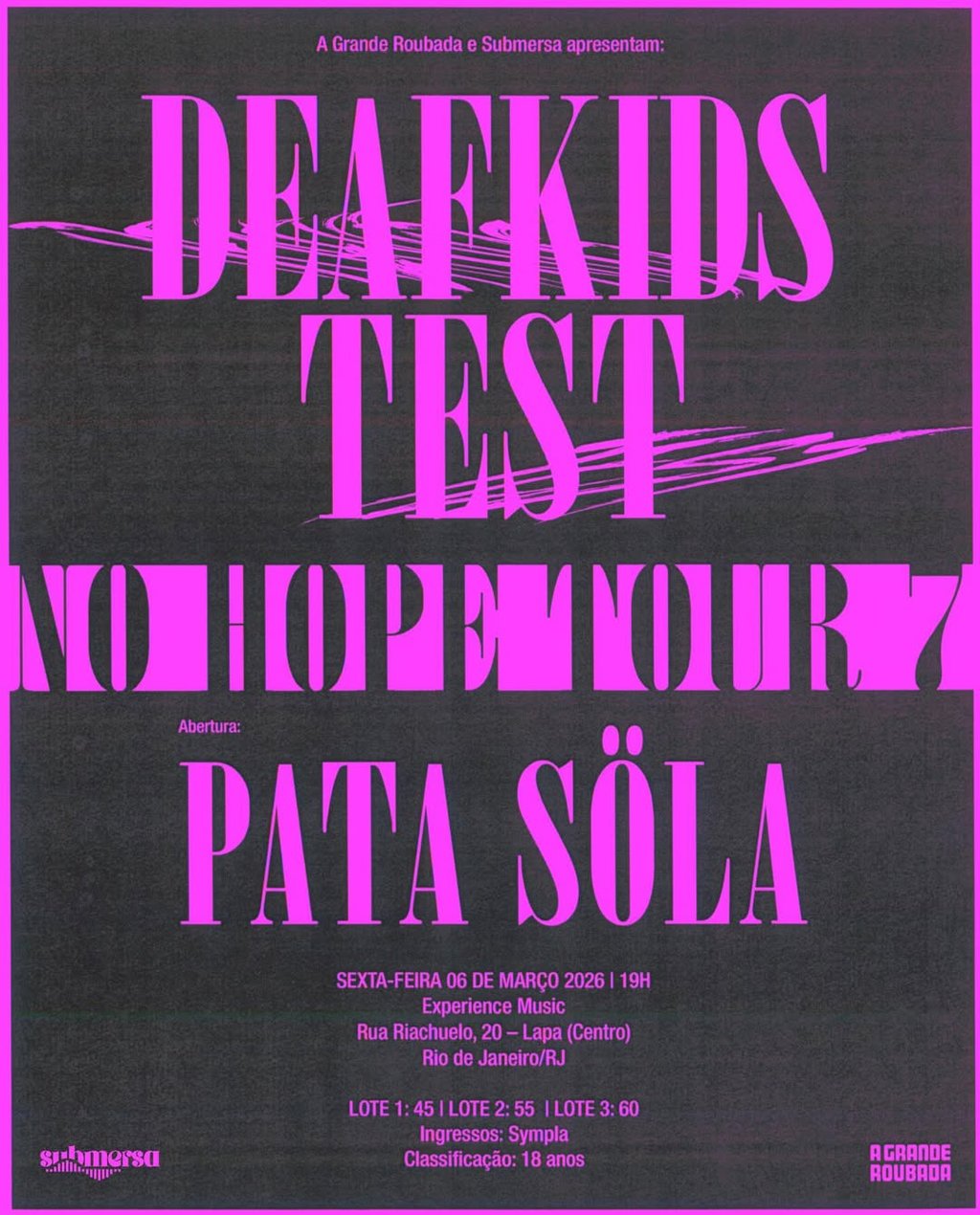 TEST e DEAFKIDS levam a "No Hope Tour" ao Rio de Janeiro