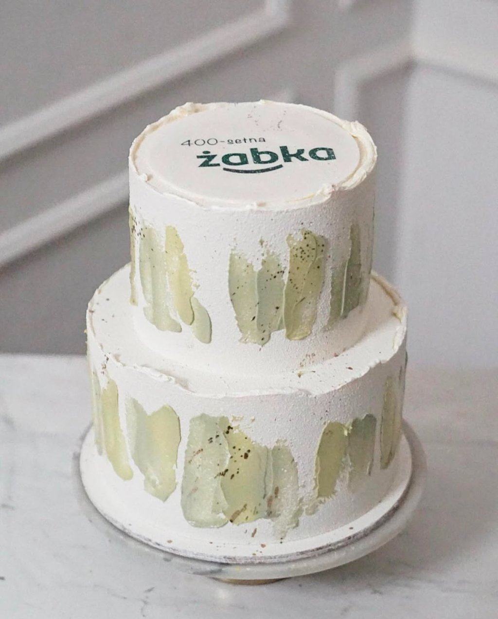 a cake with a cake topperf on it