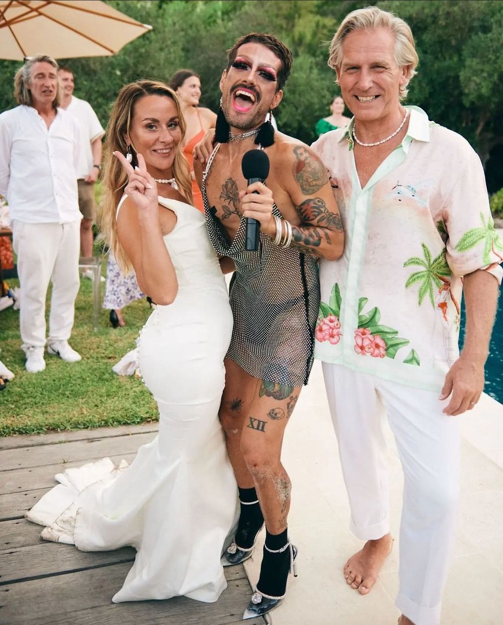 drag queen hosting a pool party brunch