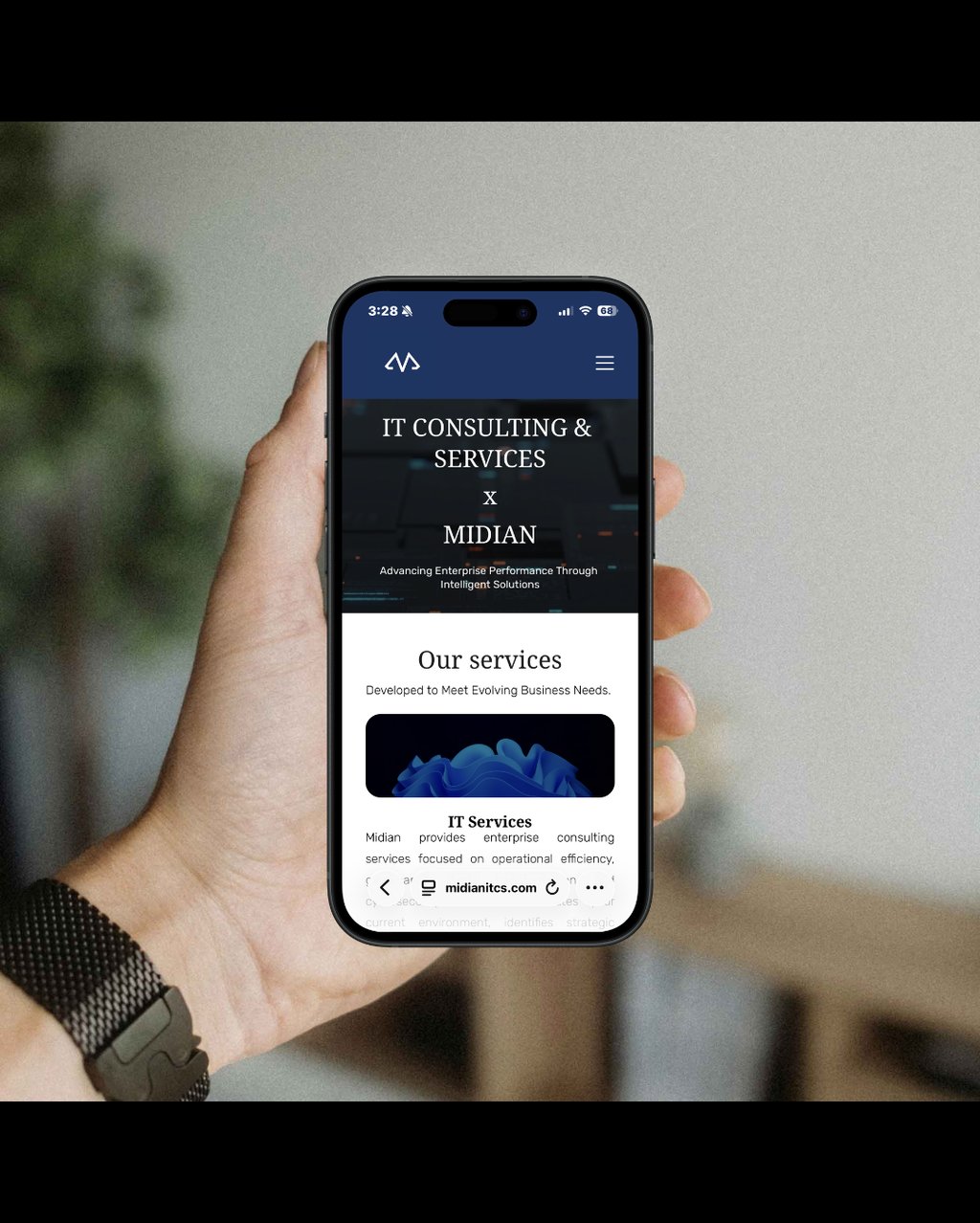 phone mockup for Midian