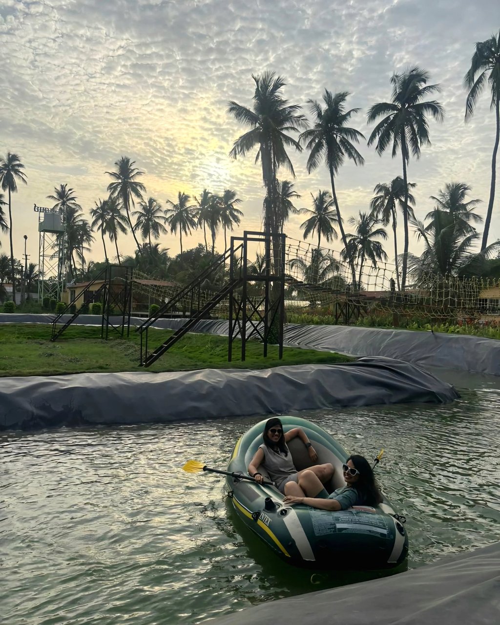 One-day outing near Surat: Family Enjoying boating at sunset