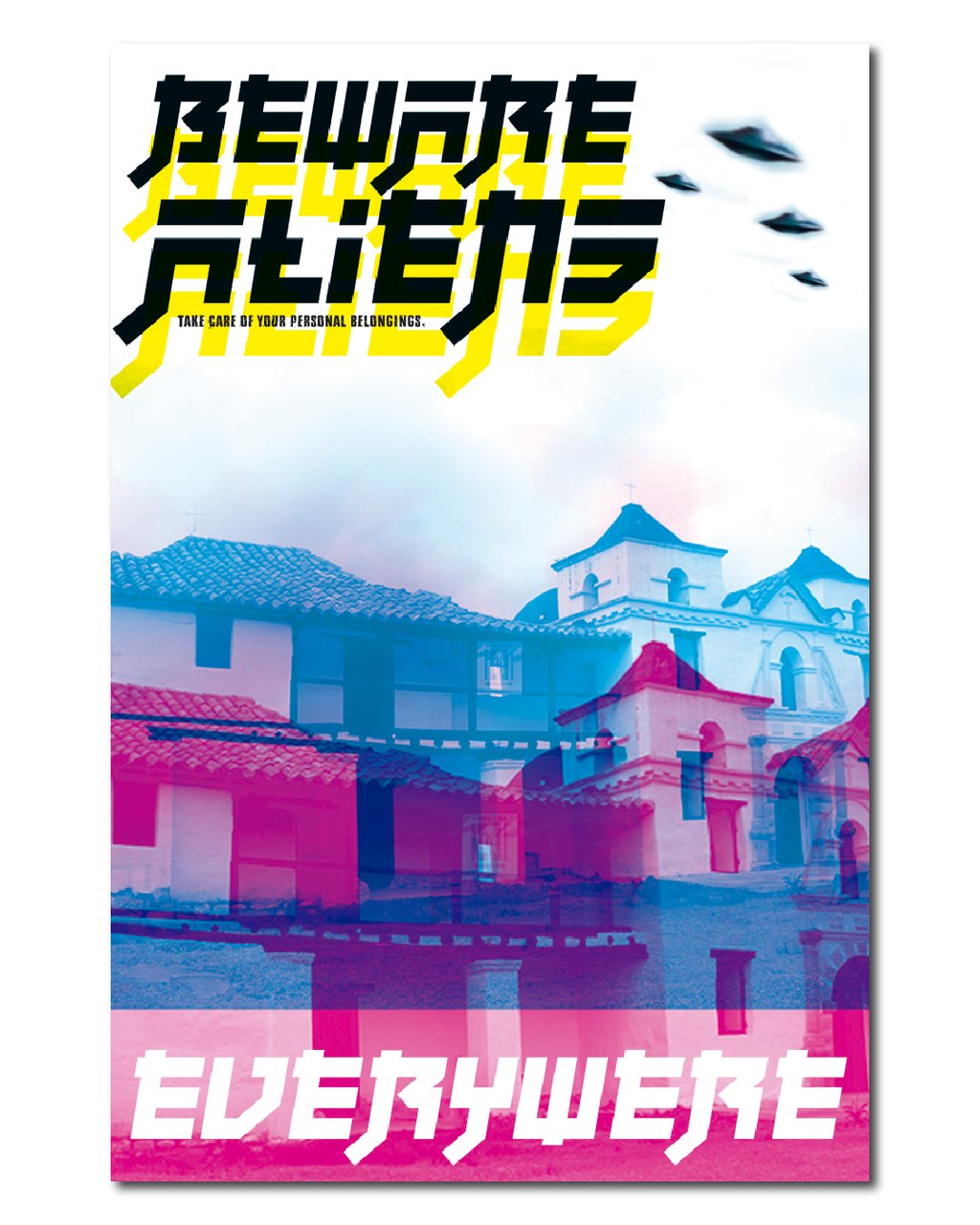 Abstract geometric line art featuring white triangle outlines on a black background.