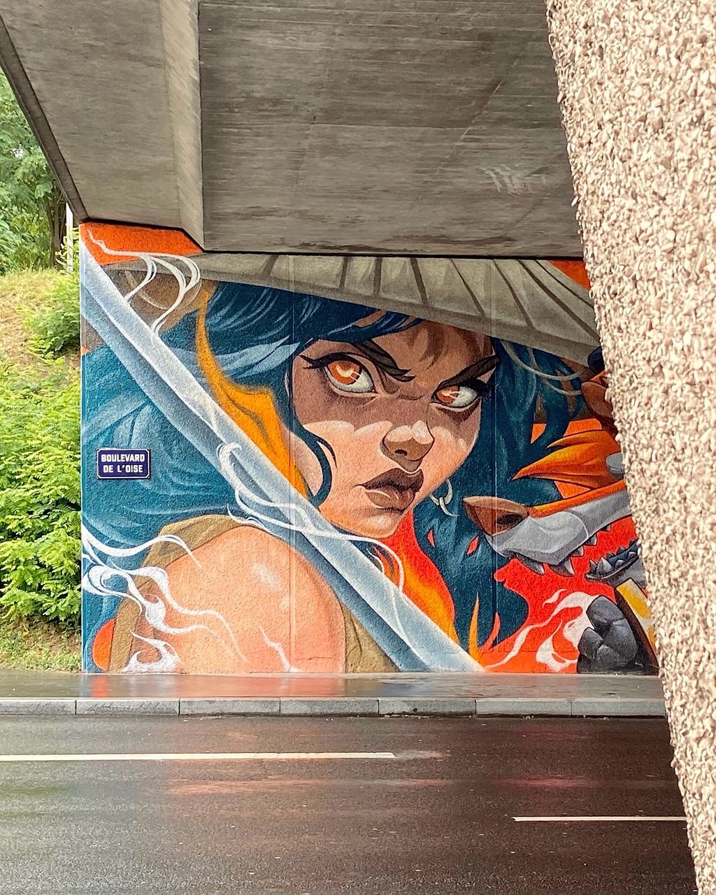 Loyal in Battle - Mural en Cergy, street art, arte urbano por Ona Salvador