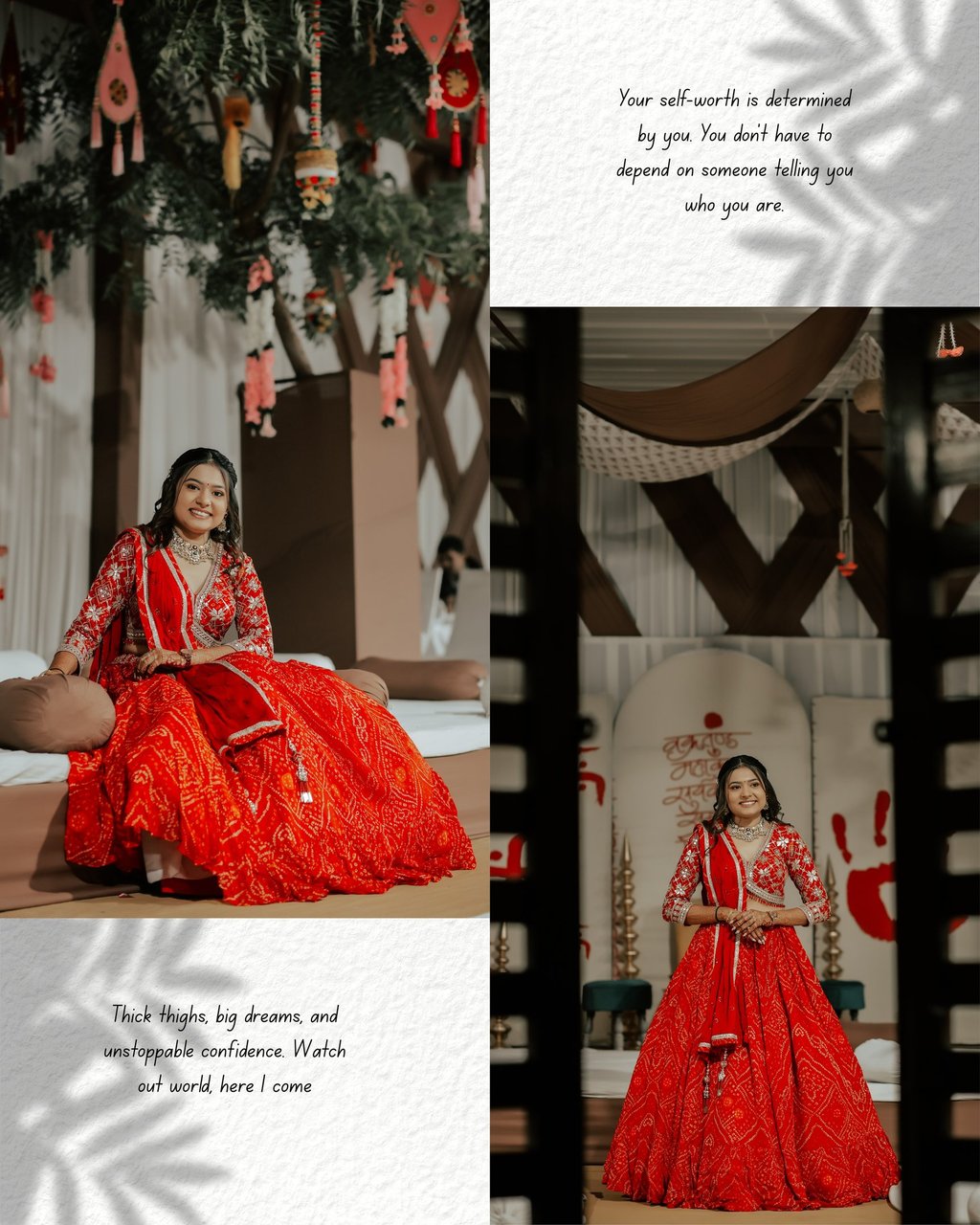 red lehenga bride, Indian bridal makeup look, Gujarati bride style, bridal makeup inspiration India,