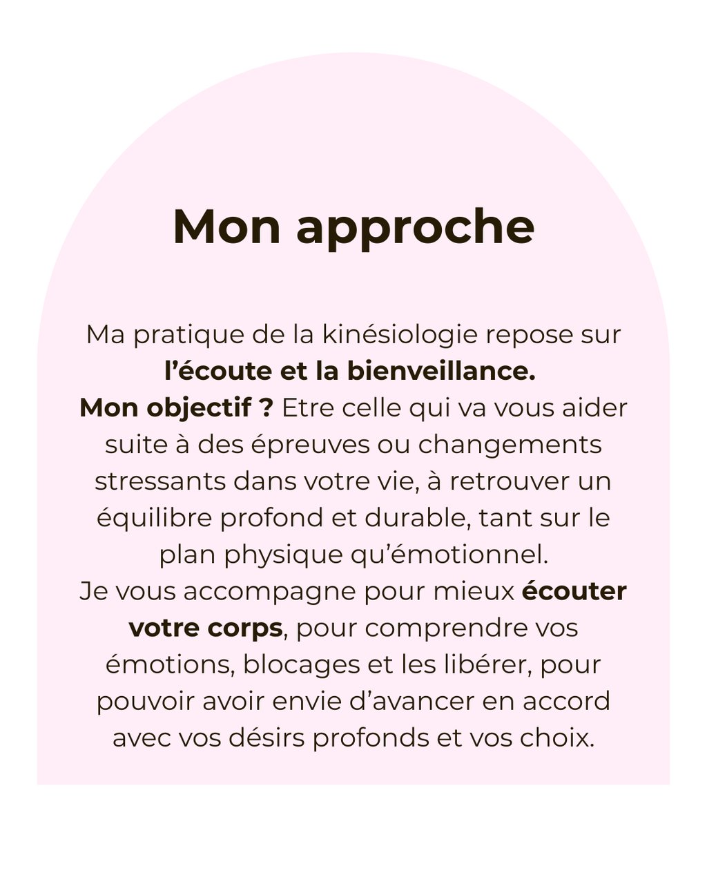 Mon approche Kinésiologie - bienveillance