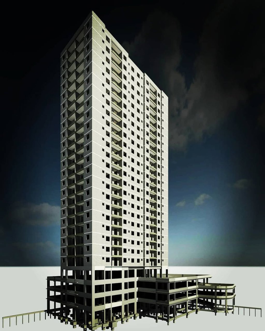 Prédio em Alvenaria 24 pavs + Embasamento Concreto Armado