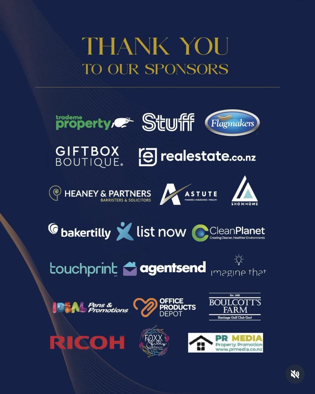 Harcourts Wellington sponsors event showing Clean Planet among business sponsors