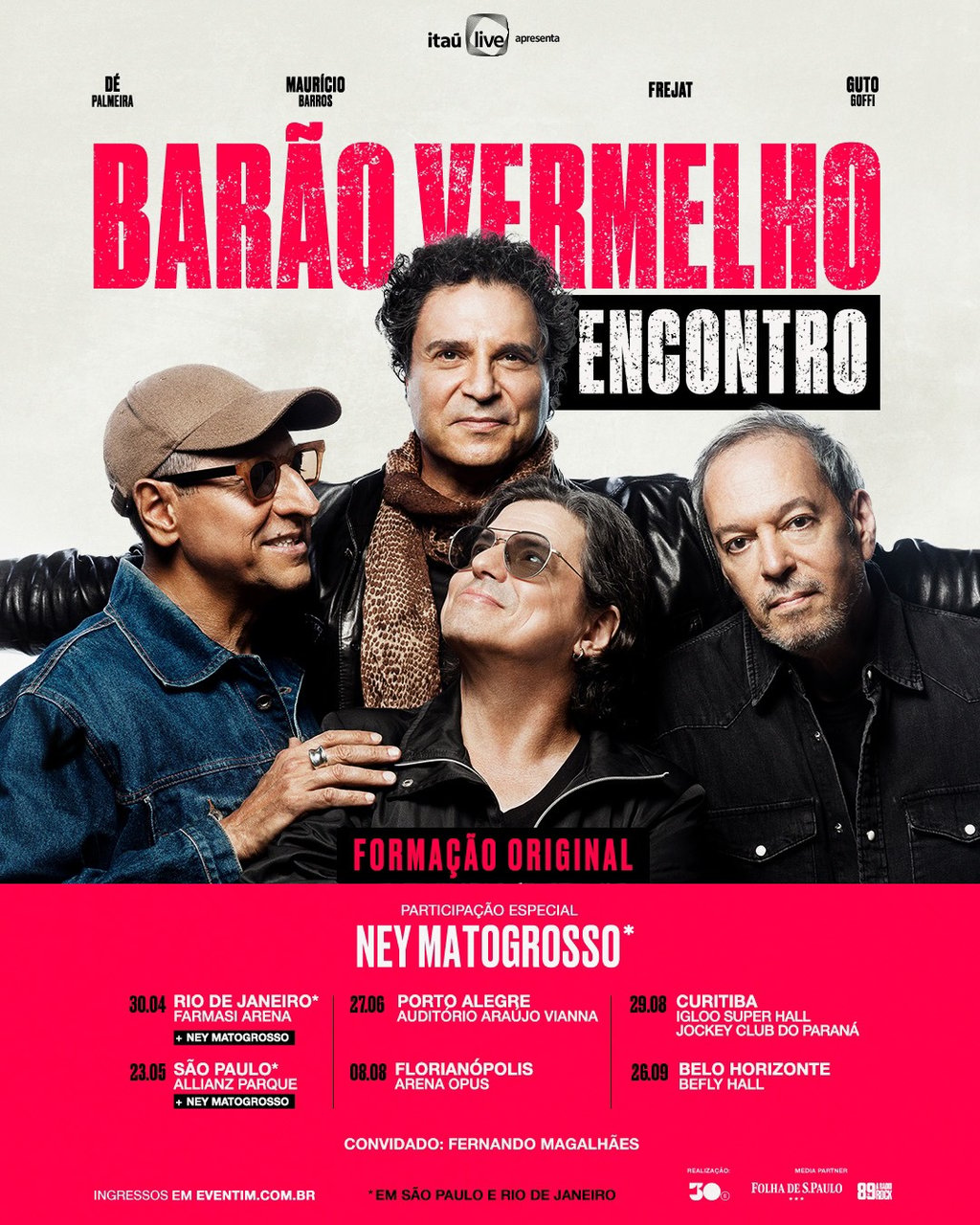 "Barão Vermelho Encontro" abre vendas de ingressos em Porto Alegre, Florianópolis, Curitiba e BH