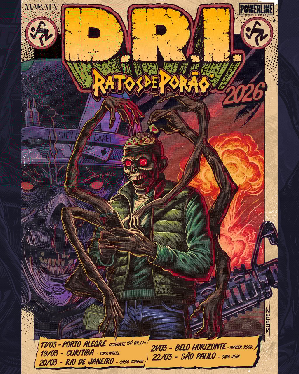 D.R.I. e Ratos de Porão, ícones do crossover, juntos no Brasil em março de 2026