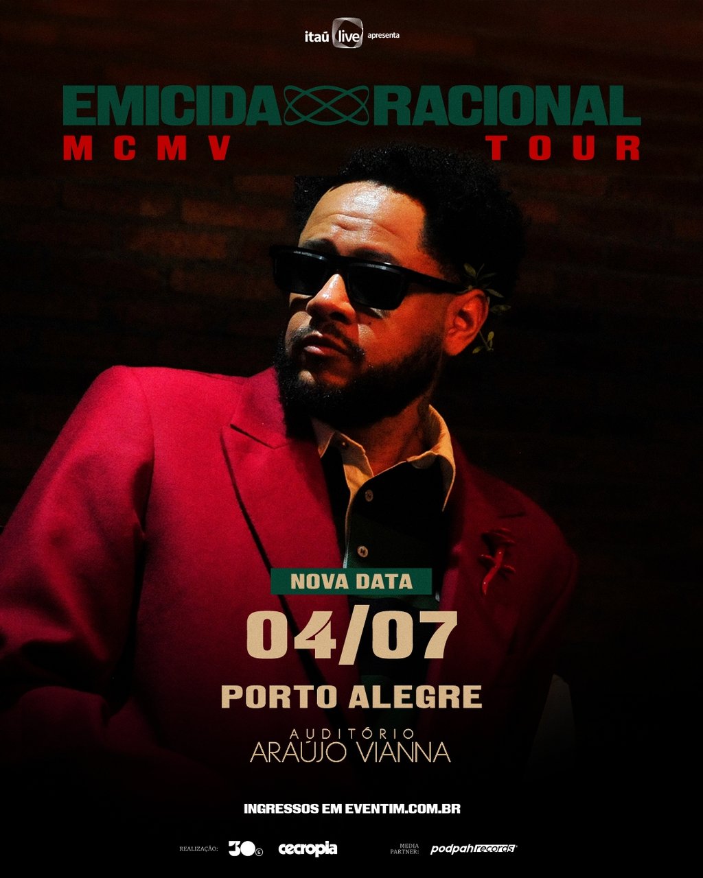 De Fã para Fã: Emicida anuncia show da turnê "Racional MCMV" em Porto Alegre