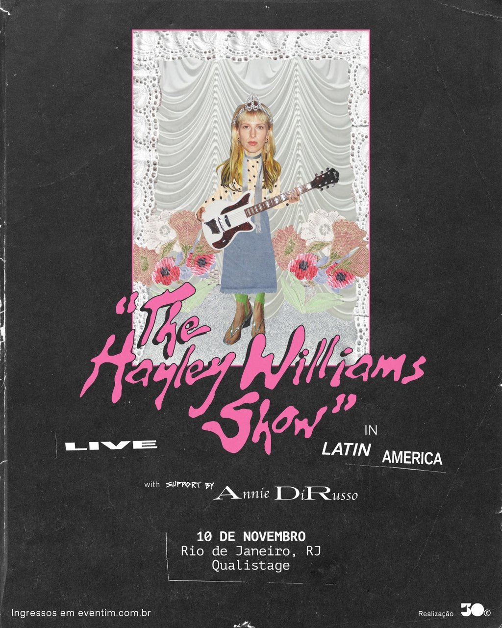 Cartaz da "The Hayley Williams Show" anuncia apresentação no Rio de Janeiro 