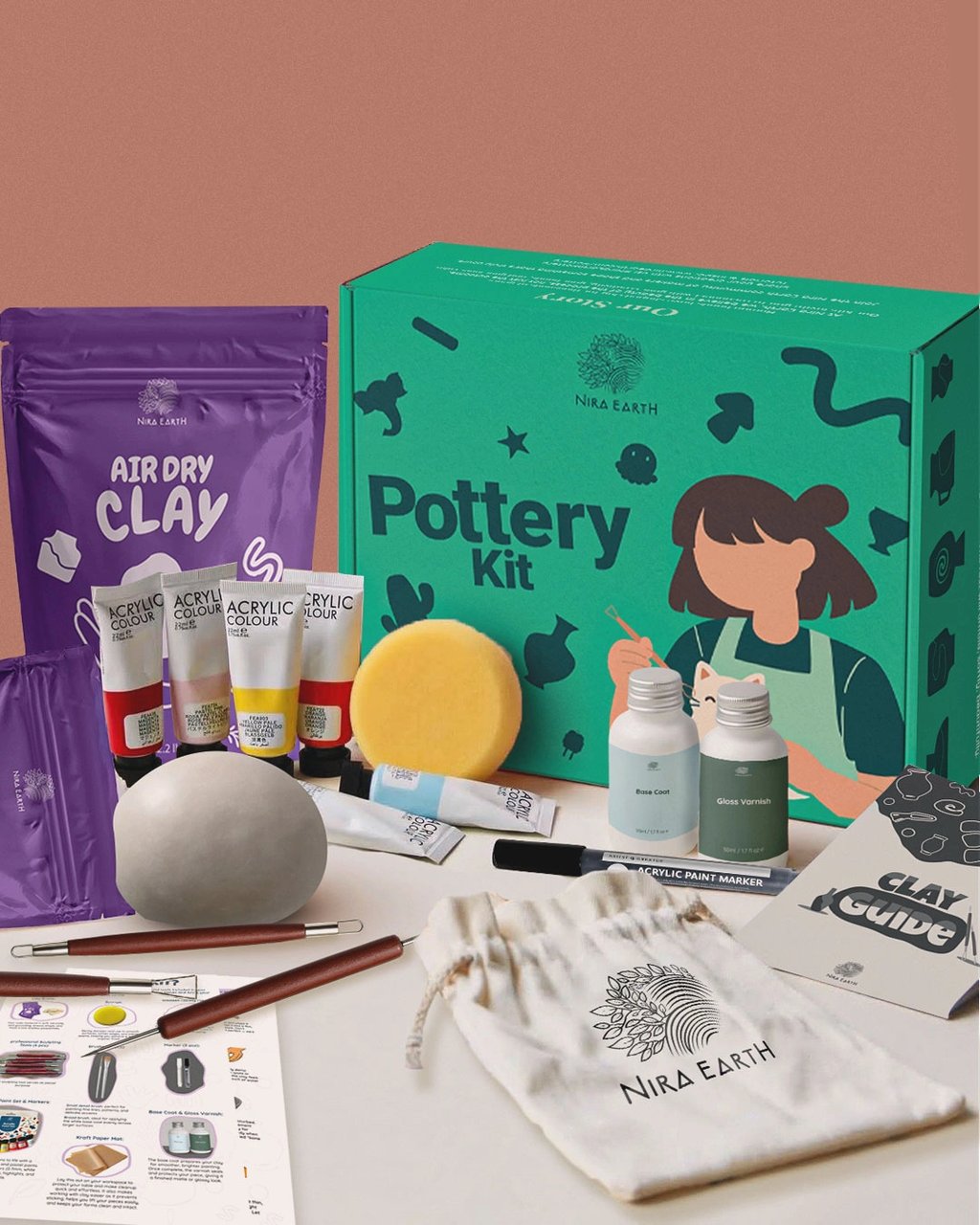 Handmade pottery kit gift set Canada eco-friendly craft supply