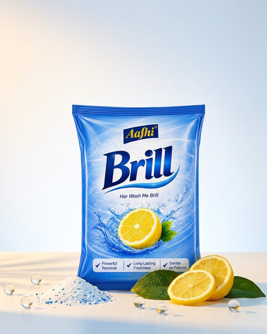 Brill detergent powder for powerful stain removal and everyday laundry