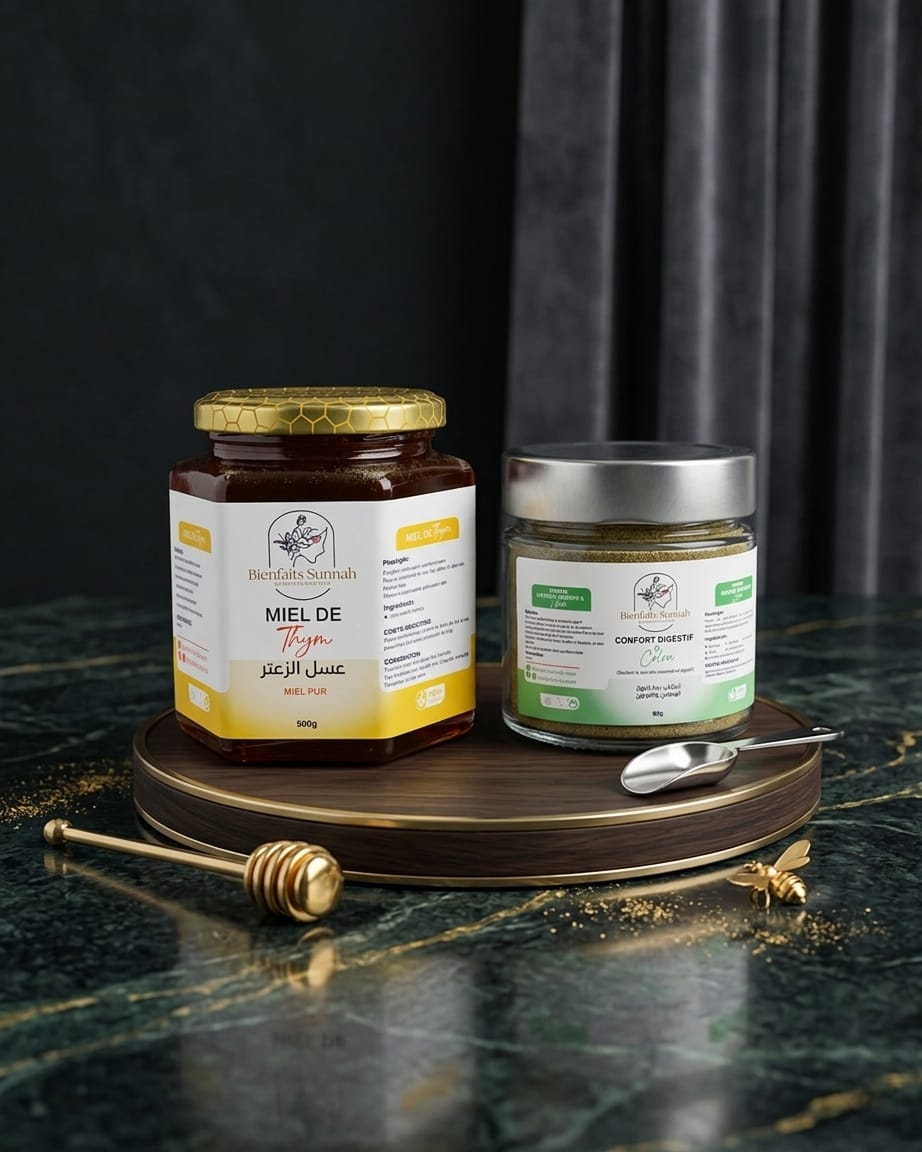 pack digestion naturel miel thym poudre confort digestif bienfaits sunnah