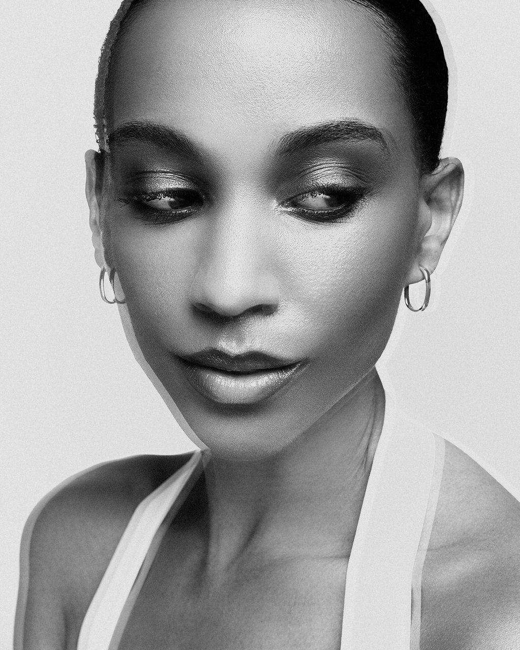 Portrait beauté noir et blanc