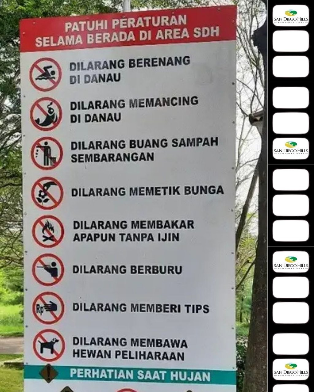 Poster resmi infografis mengenai panduan aturan etika ziarah mansion dan larangan bagi pengunjung