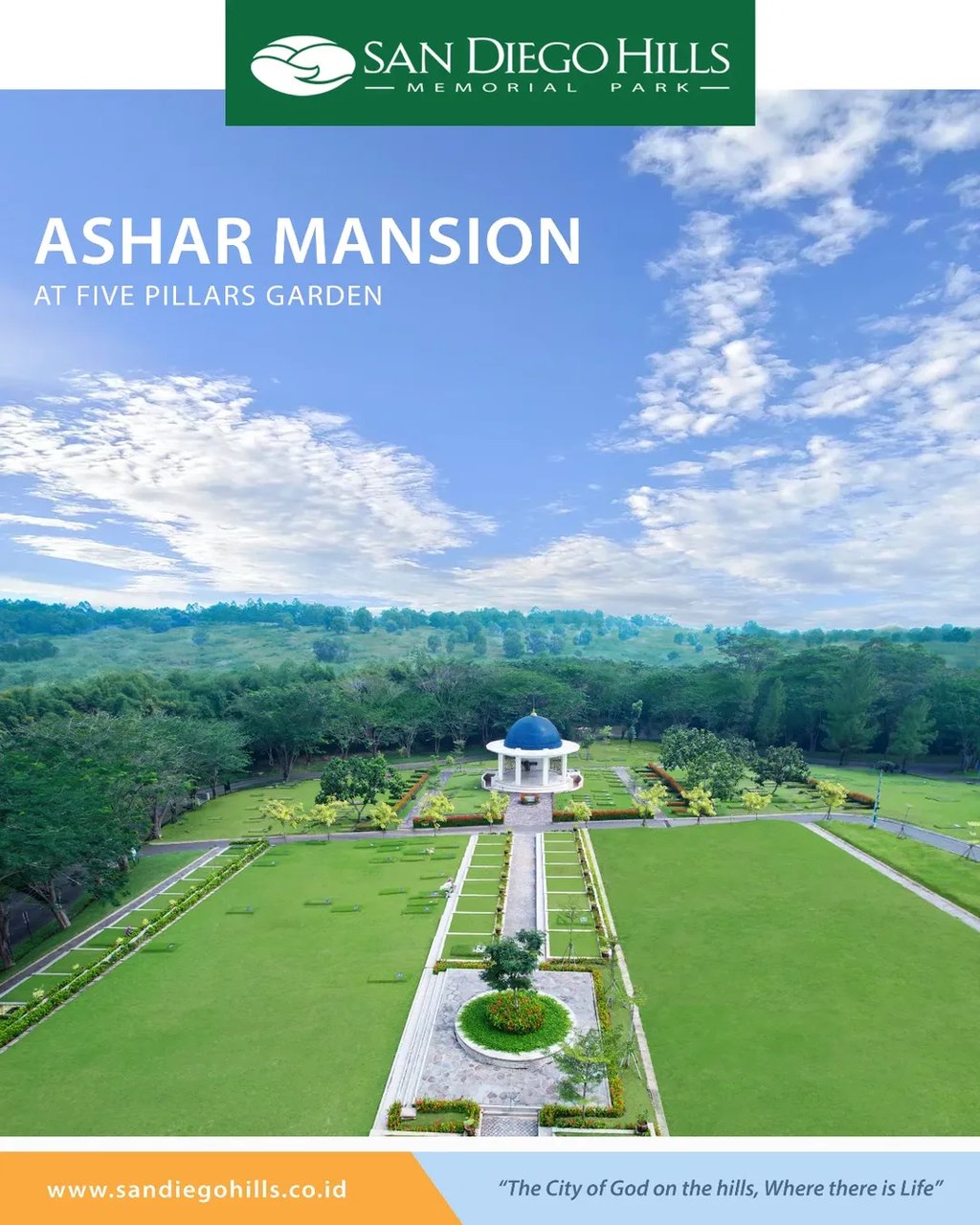 Kavling pemakaman muslim Ashar Mansion San Diego Hills menghadap kiblat di lahan datar dekat Mushola