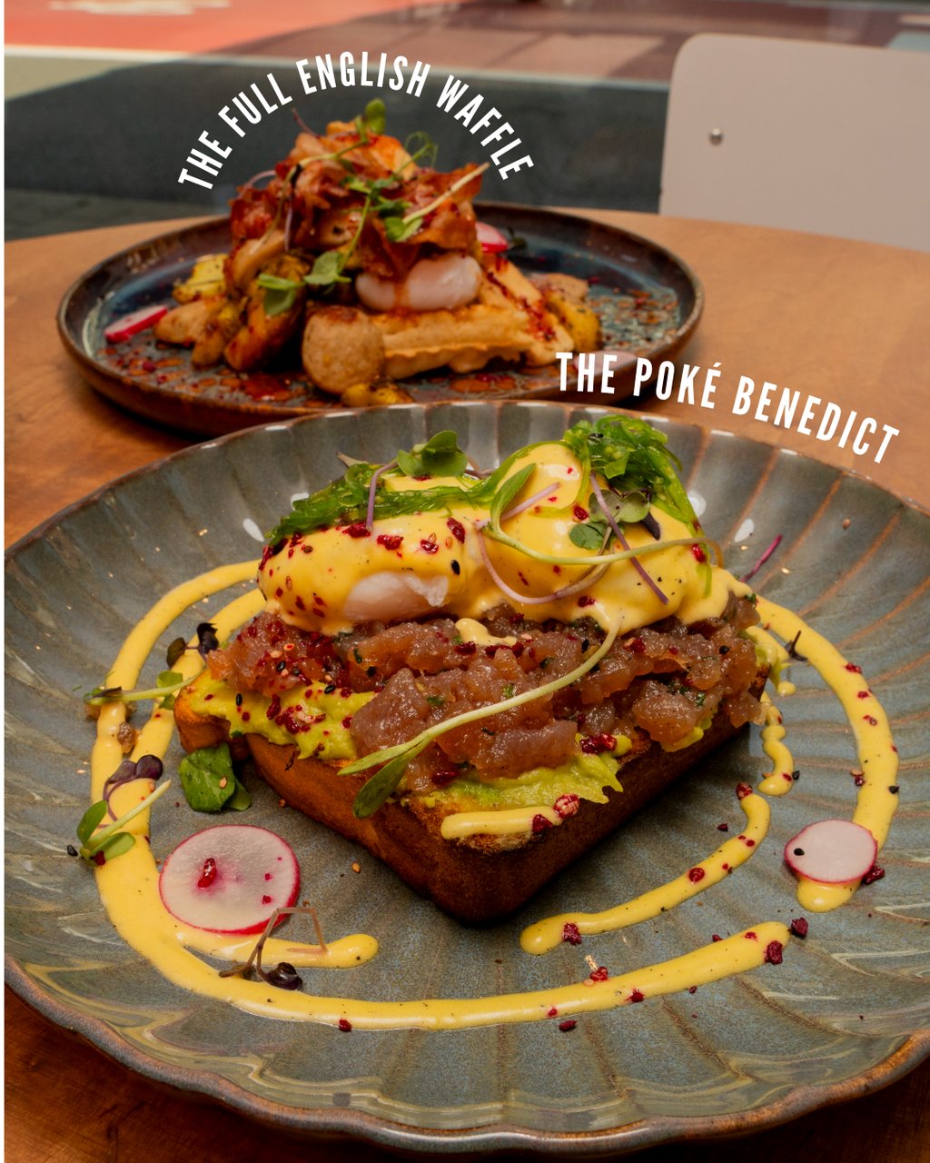 The Full English Waffle en de Poke Benedict — brunchgerechten bij Krunch Gent