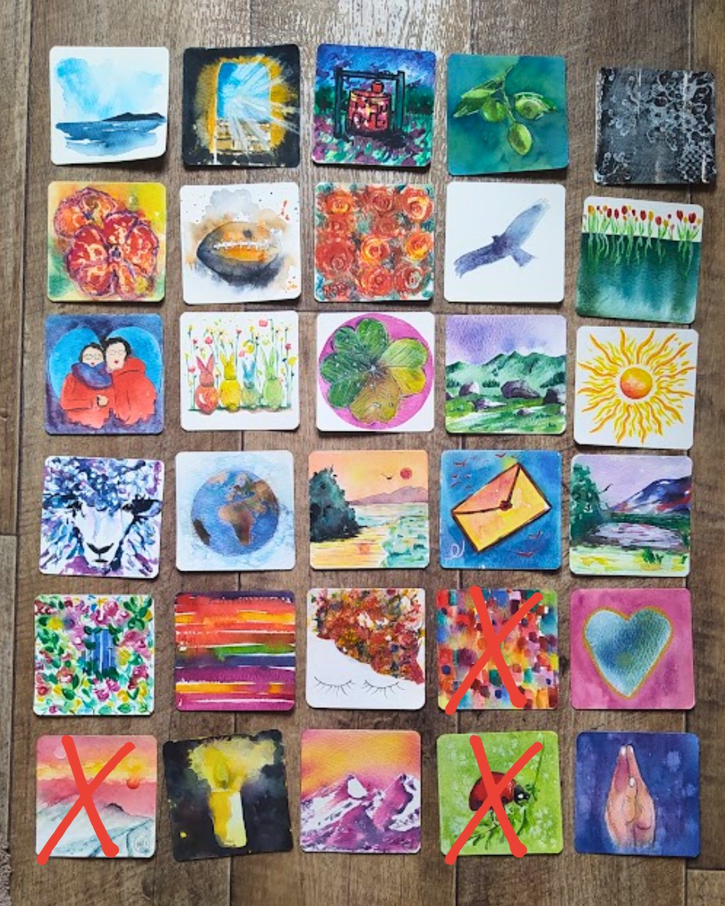 100 day project mini aquarelle originale idée cadeau 