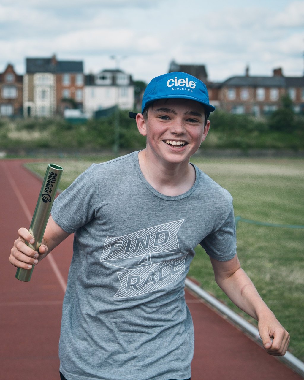 photo of a young runner at the athletics track