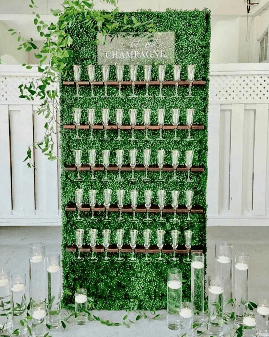 Elegant champagne wall rental for baby shower Toronto