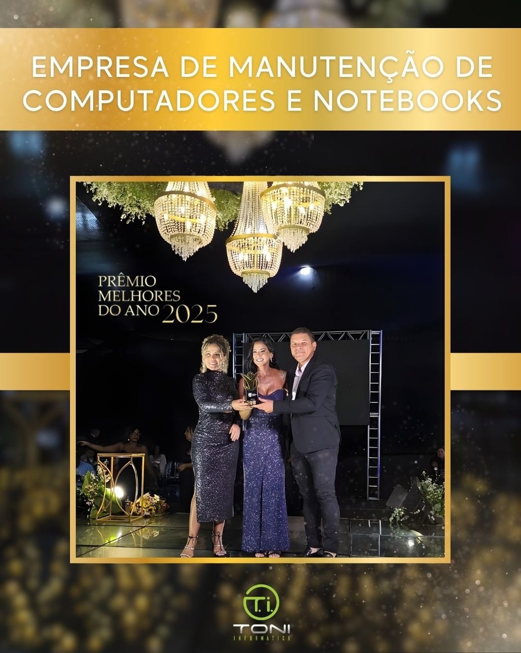 Toni recebendo o Prêmio Melhores do Ano 2025