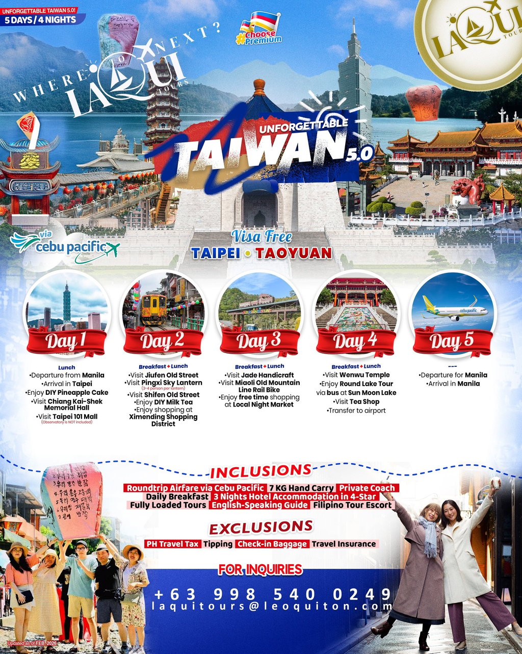 Taiwan Unforgettable Taipei Taoyuan LaQui Tours