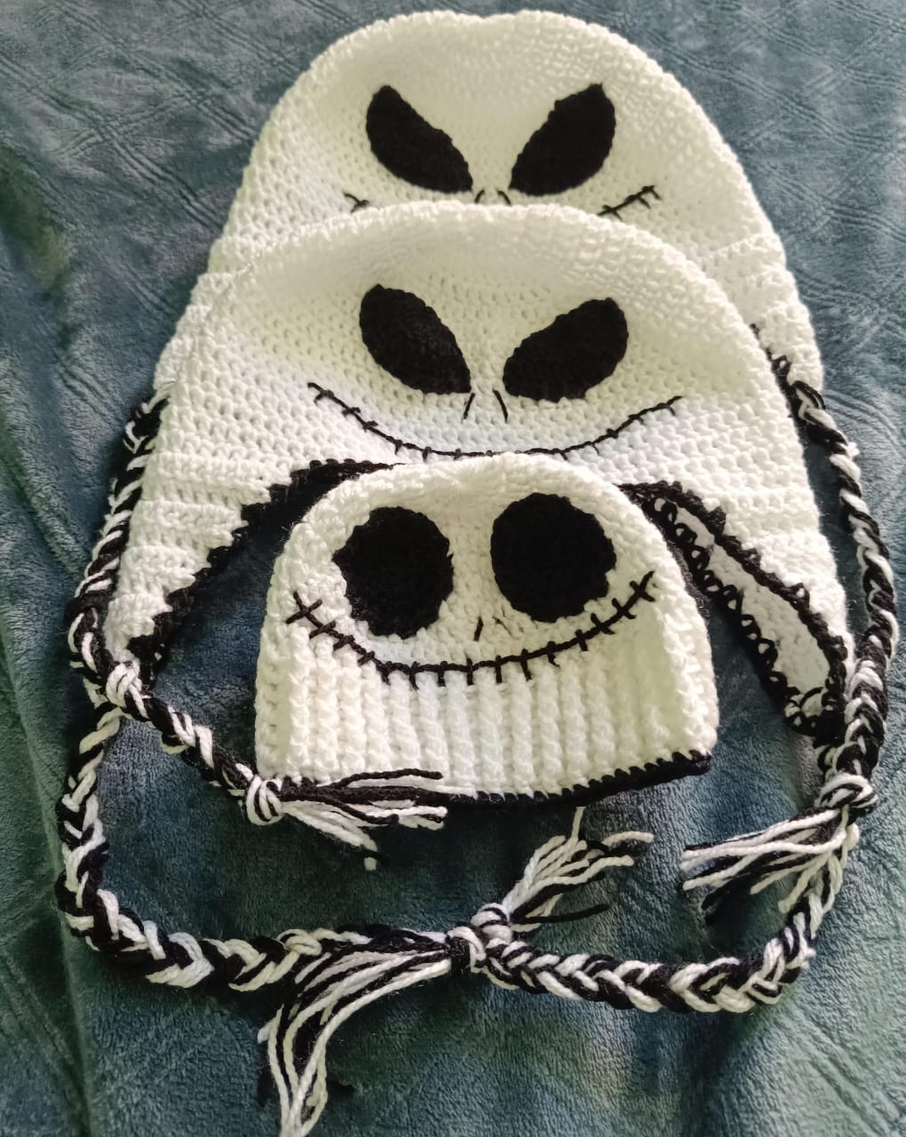 Gorro de crochet de jack skellington el extraño mundo de Jack