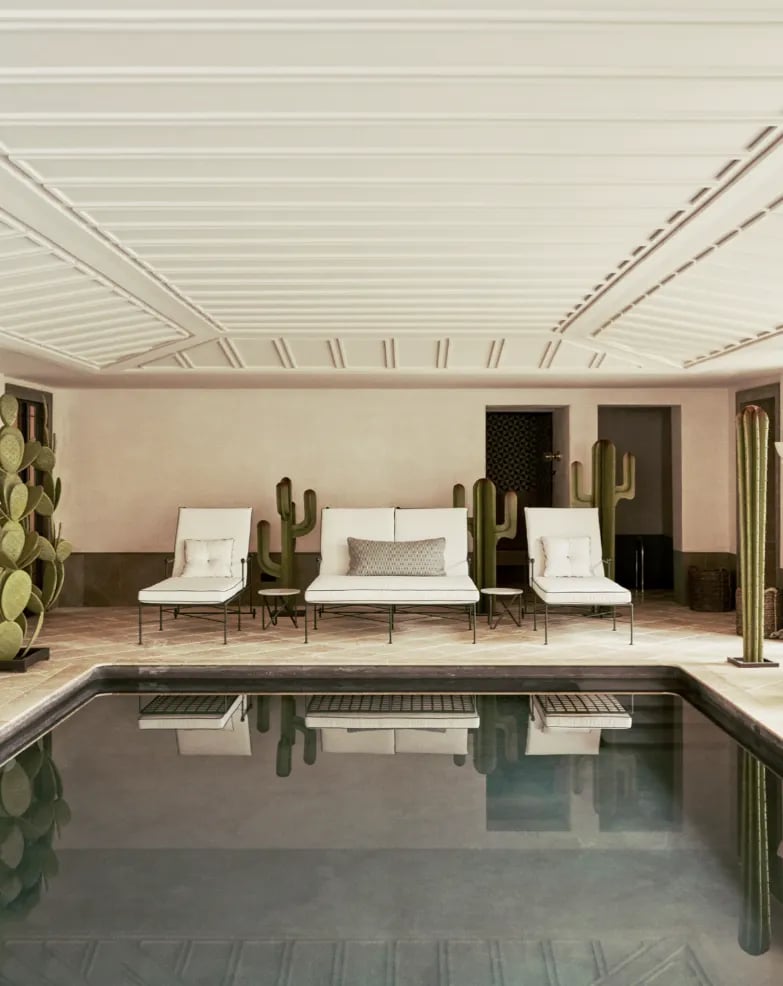 Indoor heated pool at Villa La Gratitud
