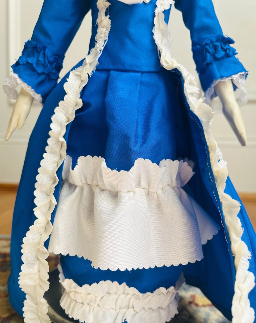 english wooden doll dressed as felicity