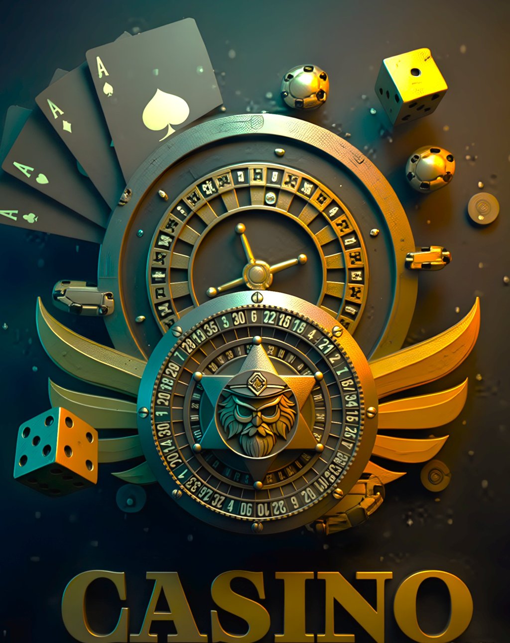 Fastest paying casinos South Africa, CasinoCop owl sheriff badge over a winged roulette wheel emblem