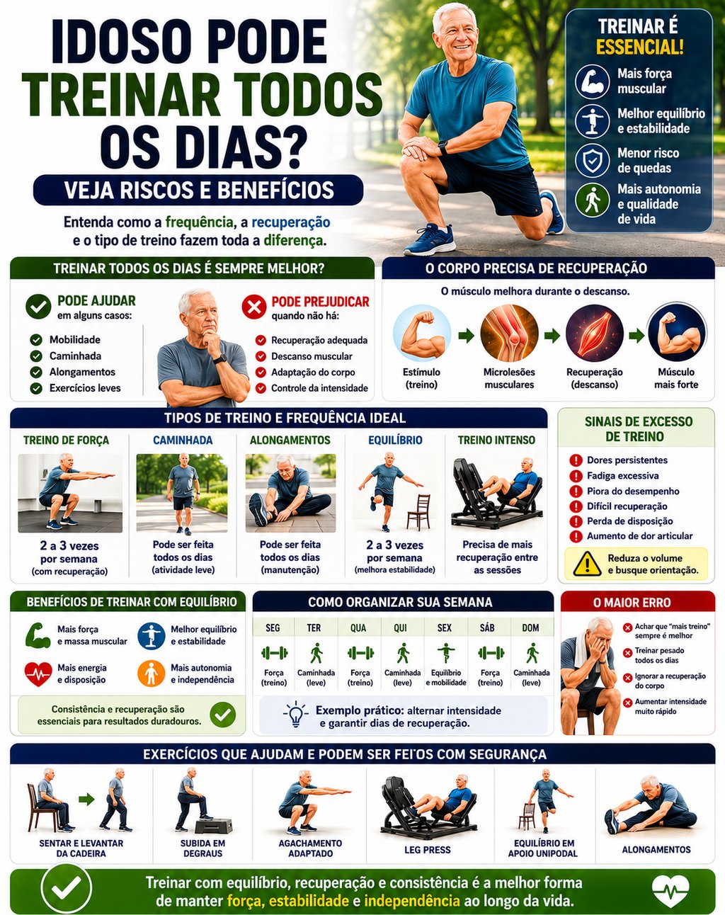 idoso pode treinar todos os dias risco e beneficios