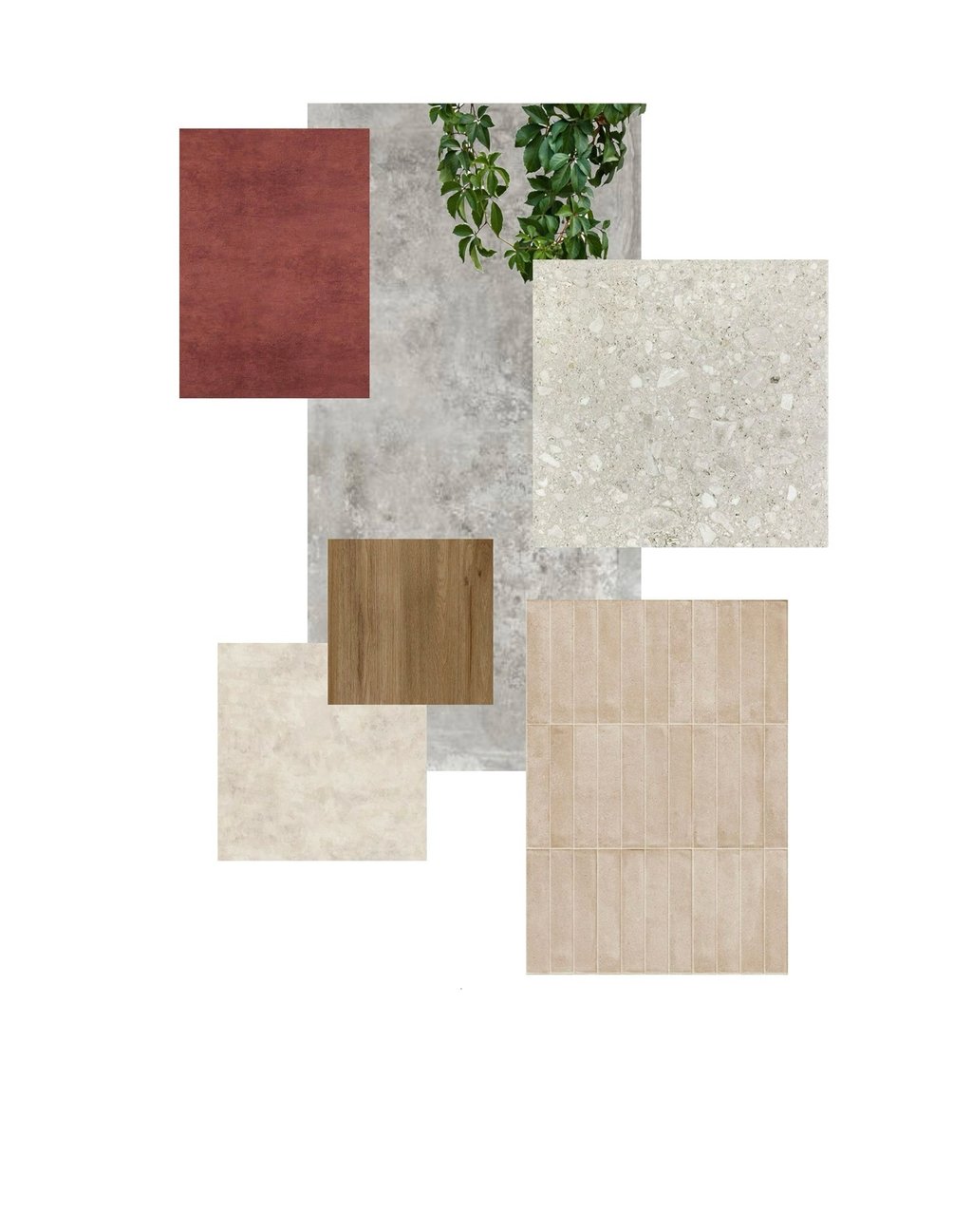 Moodboard de combinación de materiales