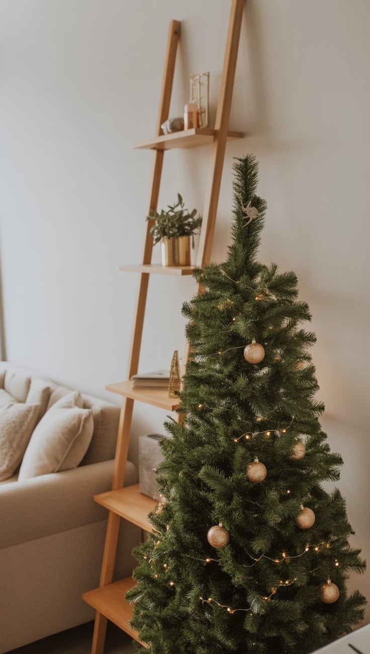 a christmas tree with ornaments and decorations on a table