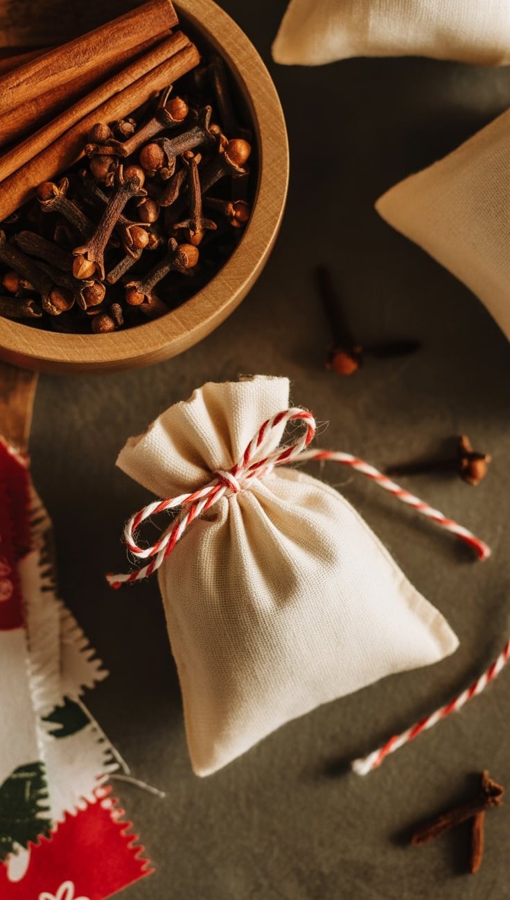 a small bag of spices and spices on a table