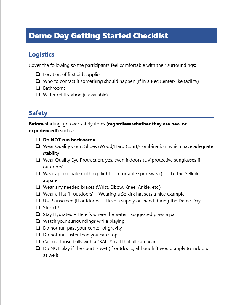 Getting Started Checklist Template