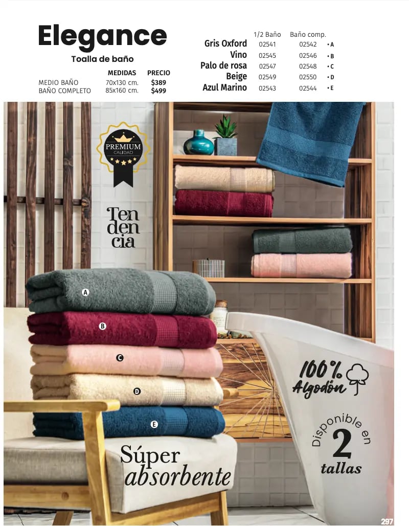 Toallas de multiples colores modelo Elegance de la marca Intima Hogar
