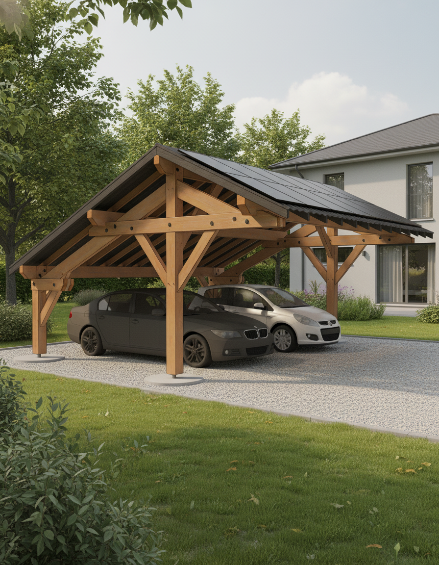 Artisan charpentier Carport/abris voiture panneau photovolotaïque à Aubenas