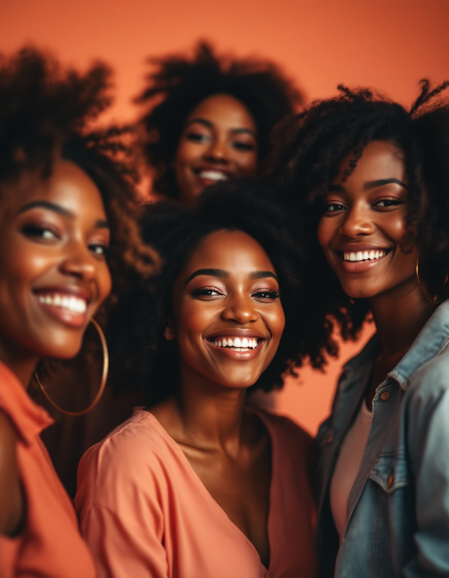group of smiling African American women